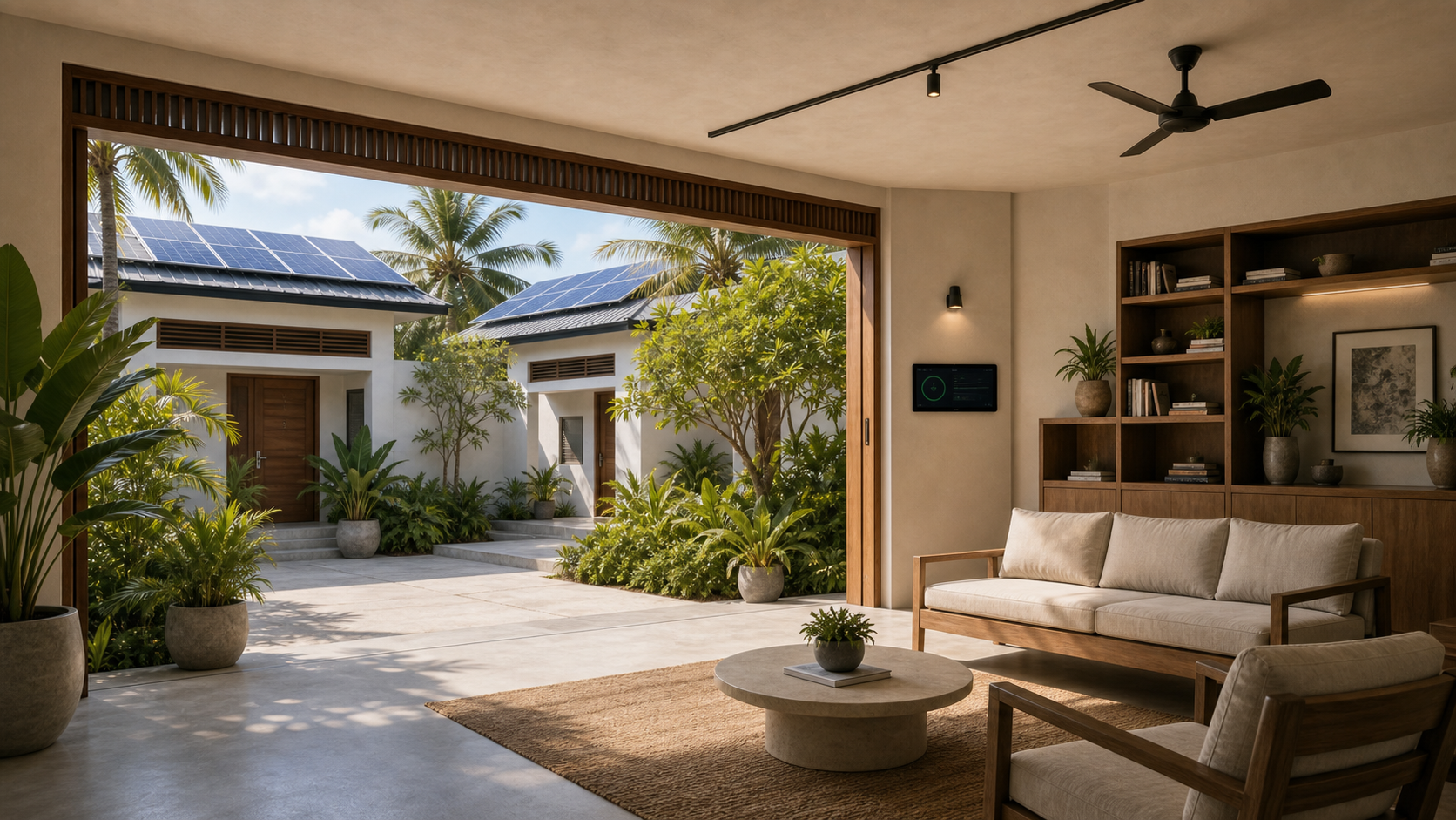 Finished residential solar project for island living